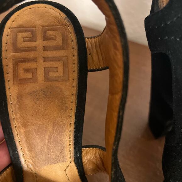 Women’s Givenchy Black Strappy Suede Open-Toe Heels Size 6 - Picture 8 of 8